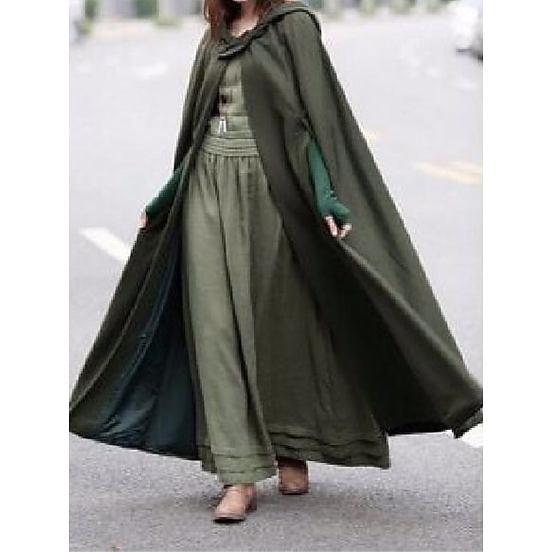 Women's Cloak / Capes Outdoor Daily Wear Going out Fall Winter Long Coat Regular Fit Windproof Warm Stylish Classic Style Casual Jacket 3/4 Length Sleeve Plain Oversize Black Blue Army Green3