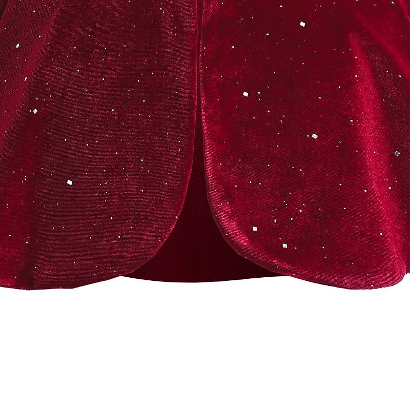 Kids Girls' Cape Solid Color Active Sequins Formal Coat Outerwear 2-9 Years Spring Wine Red4