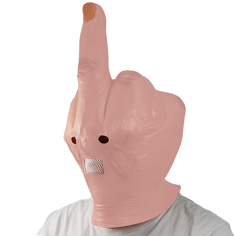 Middle Finger Halloween Mask Halloween Props Creepy Fingers Carnival Mask Funny Scary Costume Adults' Men's Women's Halloween Carnival Mardi Gras Easy Halloween Costumes Dress Up