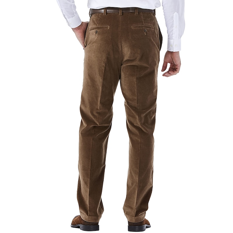 Men's Dress Pants Corduroy Pants Winter Pants Trousers Suit Pants Pocket Plain Comfort Breathable Outdoor Daily Going out Fashion Casual Blue Green3