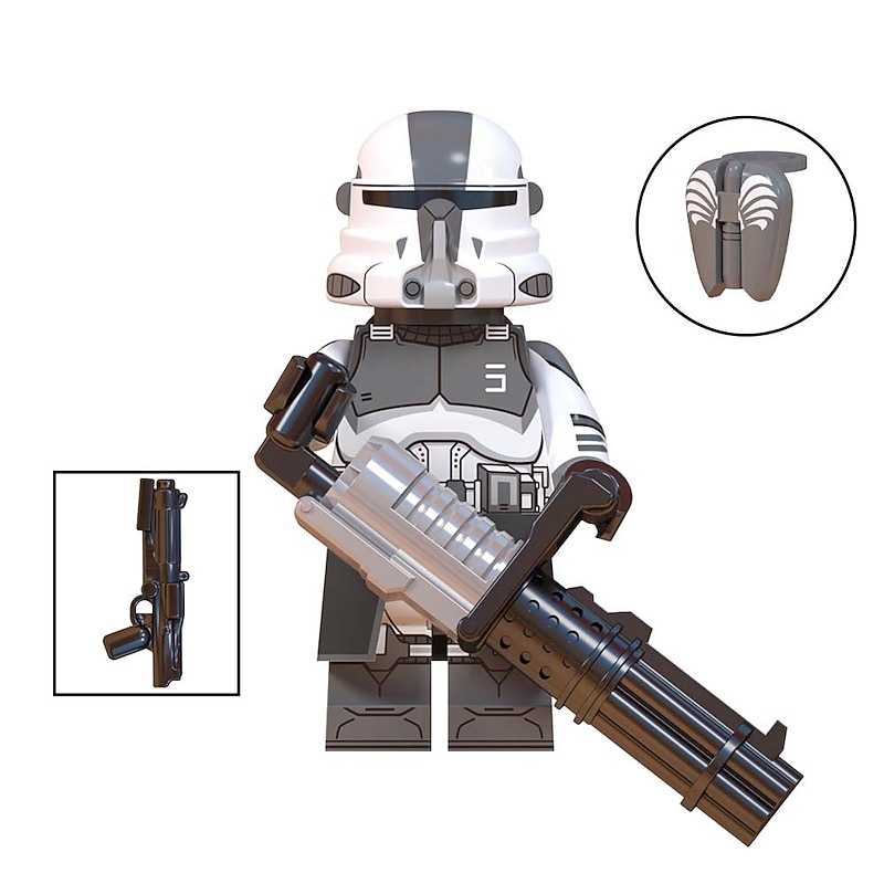 8 Pcs TV and Film Series Clone Cavalry Wolf Group Heavy Mounted Soldier Driver Assembly Building Block Man's Bag  for halloween gift4