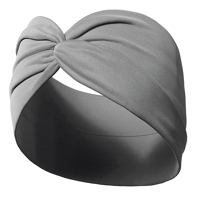 Fashionable Women's Wide Brimmed Headscarf Solid Color Elastic Fabric Cross Hair Band Hair Accessories Yoga Running Sports Hair Band3