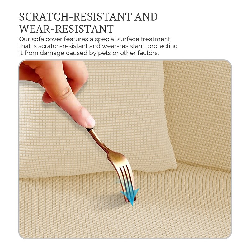 Stretch Sofa Cover Slipcover Burgundy Jacquard Elastic Sectional Couch Armchair Loveseat 4 or 3 Seater L Shape Soft Durable Washable(One Free Boster Case)4