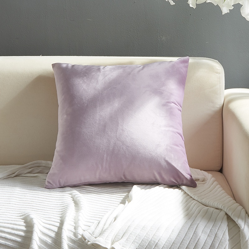 Decorative Toss Pillows Velvet Throw Pillow Cover Solid Colored for Bedroom Livingroom Sofa Couch Chair Pink Blue Sage Green Purple Yellow Burnt Orange