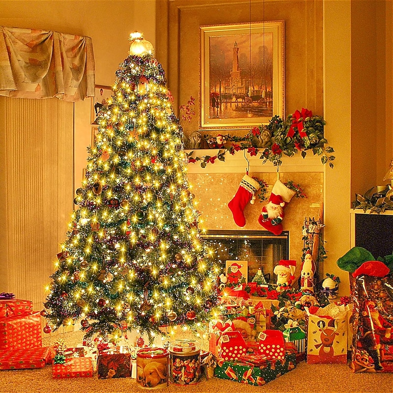 String Lights LED Christmas Tree with Ring 400LED Christmas Tree Lights with 16 Strands 2m Christmas Tree String Lights Christmas Lights String Lights for 150cm-240cm Tree4