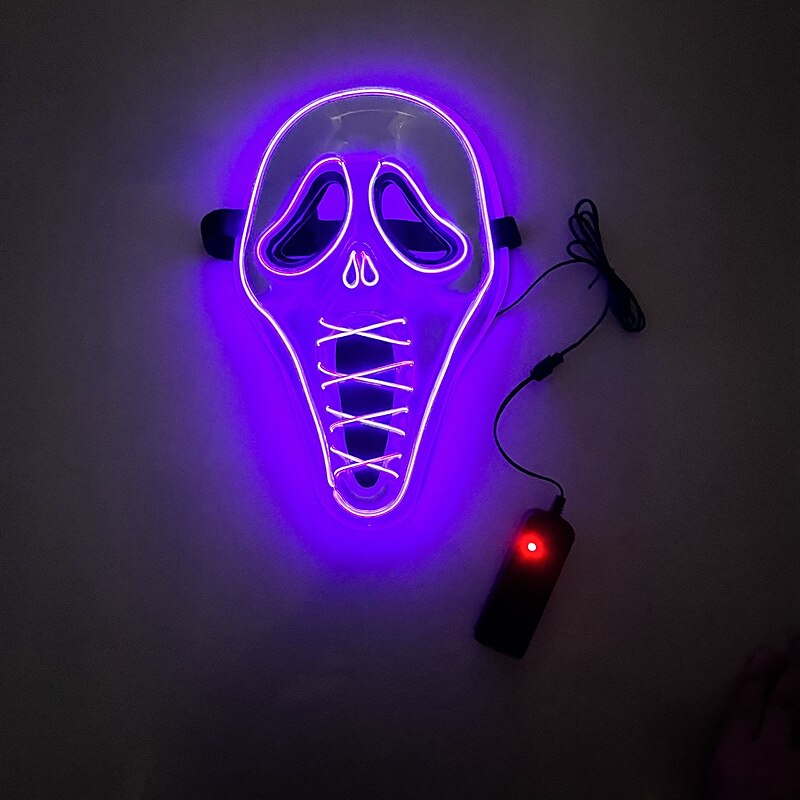 Halloween Mask LED Light Up Mask Luminous Horror Scream Mask Halloween Costume for Men Women Boys Girls2