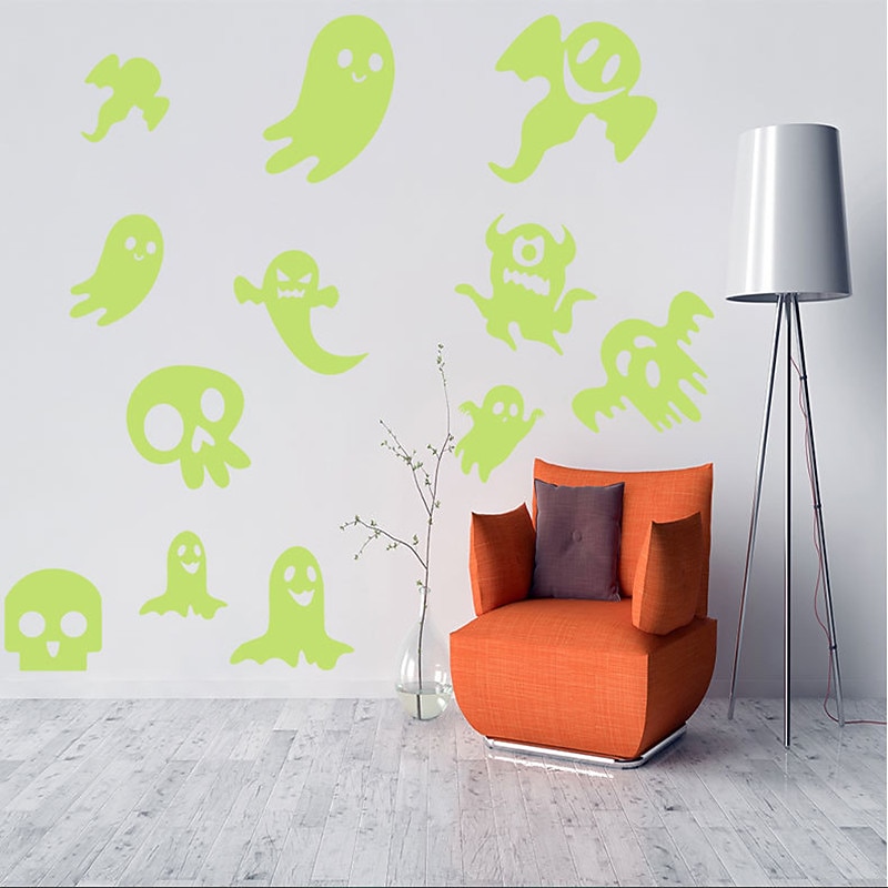 Night Glow Ghost Halloween Glowing Wall Sticker Living Room Bedroom Children's Room Wall Self adhesive Holiday Decoration Creative Sticker4