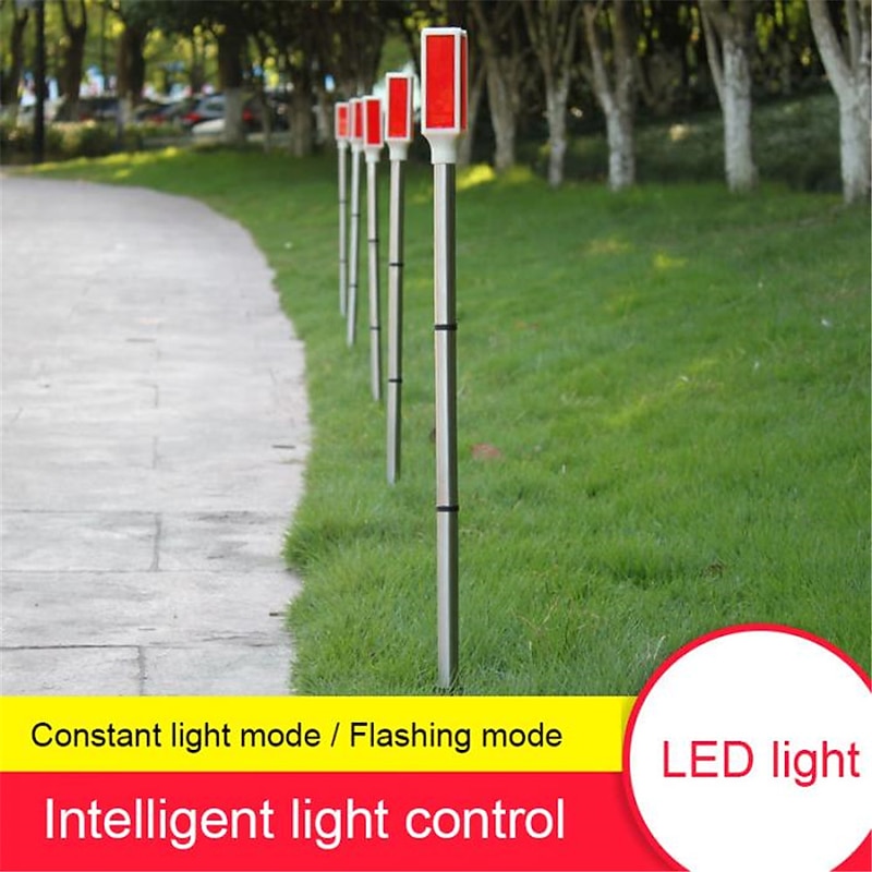 Outdoor Solar Roadblock Lamp 1/5pcs Benchmark Light Warning Light Traffic Road Obstacle Indicated Light Lawn LED Strobe Lamp Signal Lig2