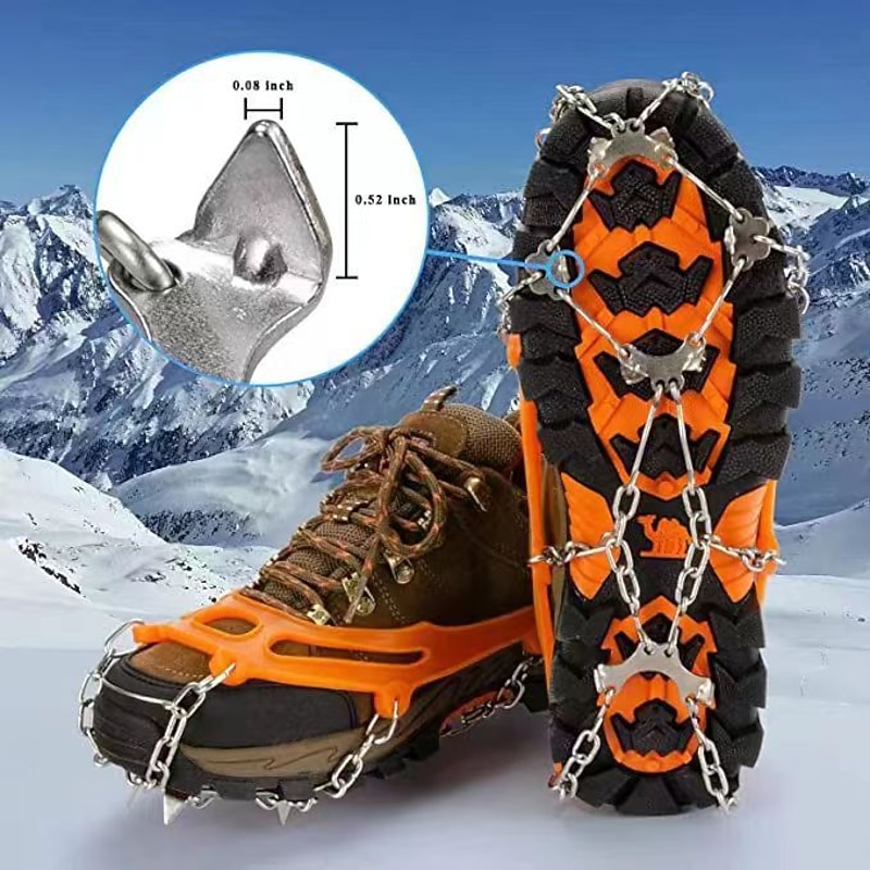 Crampons Ice Cleats For Boots Shoes, Anti Slip Stainless Steel Spikes For Outdoor Hiking Fishing Walking Climbing Mountaineering3
