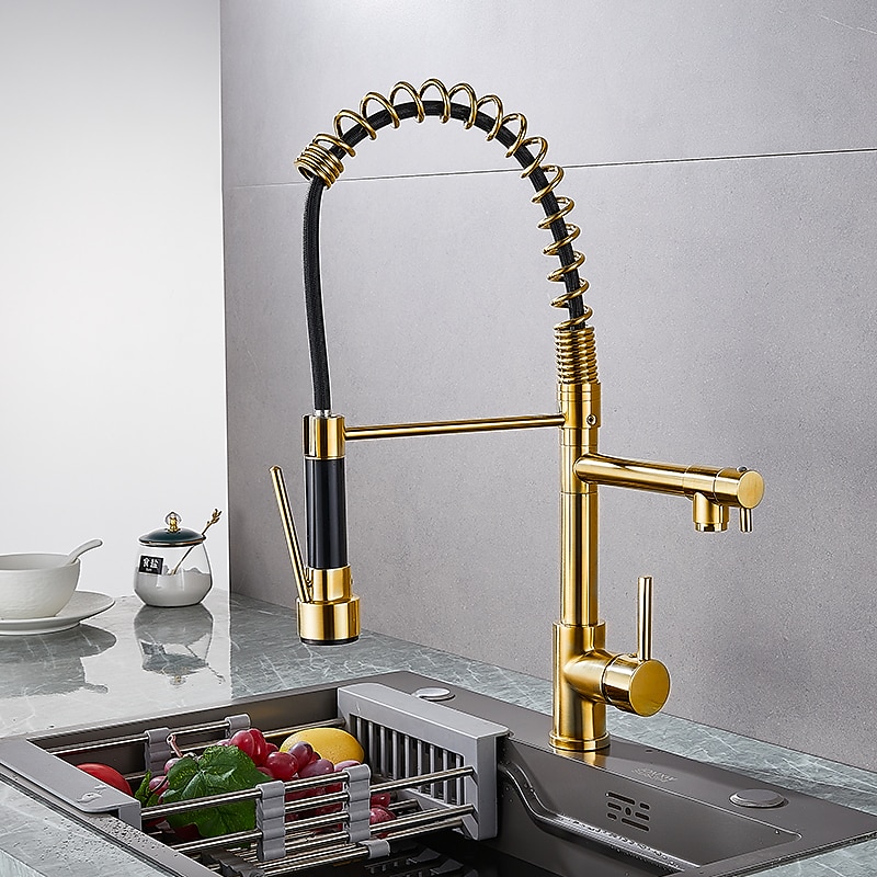 Kitchen faucet - Single Handle One Hole Electroplated Pull-out / Pull-down Deck Mounted Modern Contemporary Kitchen Taps2