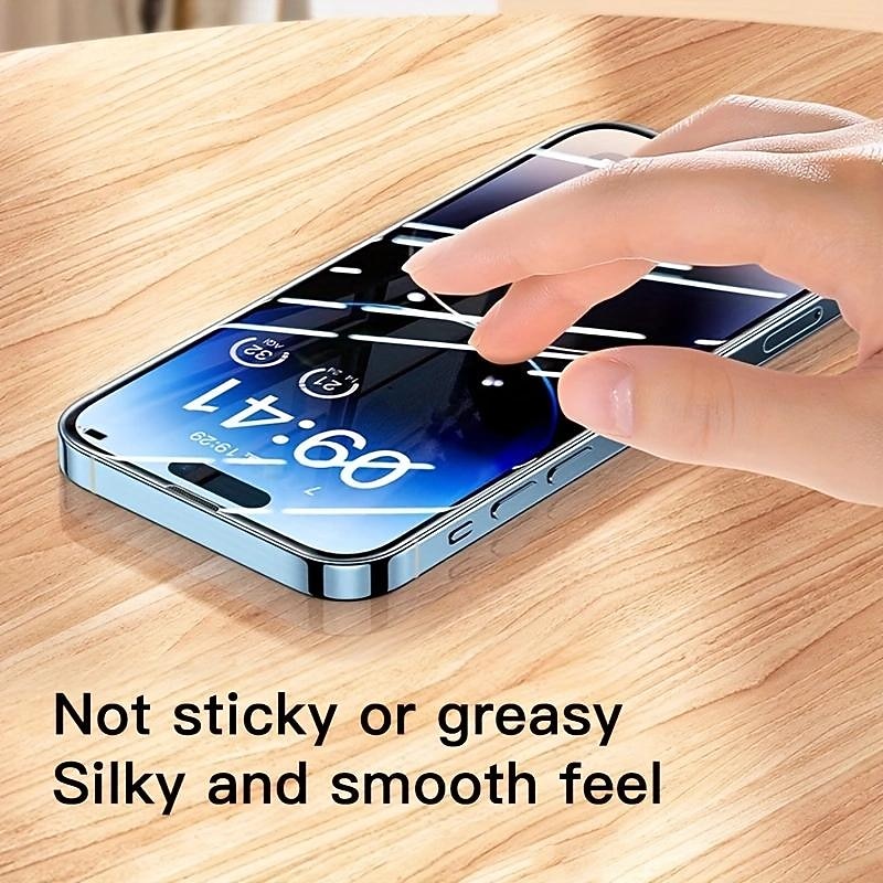 2 pcs Screen Protector For Apple iPhone 16 iPhone 15 Pro Max Plus iPhone 14 13 12 11 Pro Max Mini X XR XS Max 8 7 Plus Tempered Glass 9H Hardness Anti Bubbles Anti-Fingerprint Ultra Thin Scratch Proof3