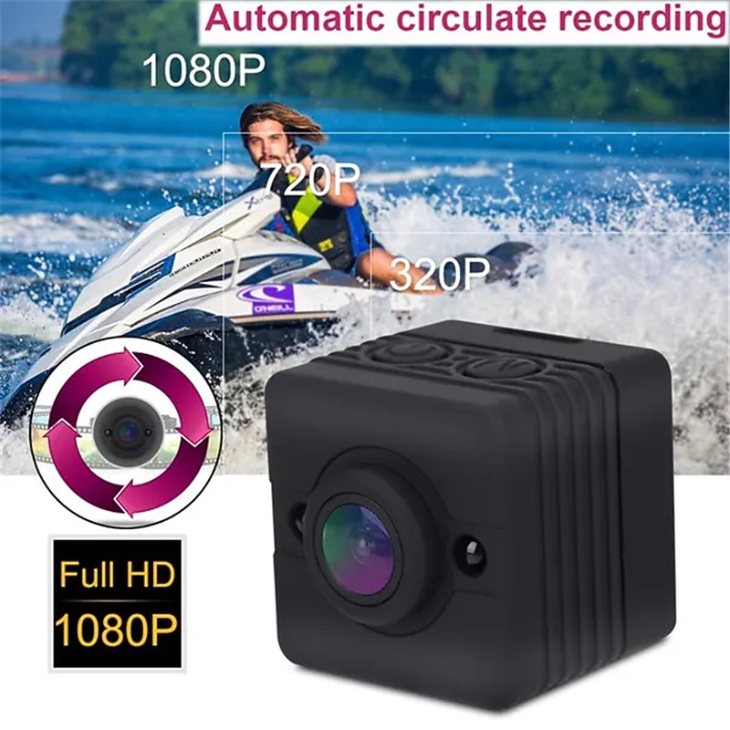 1080P HD Portable Mini Infrared Waterproof Action Camera Camcorder for Home Security Outdoor Sports Recording