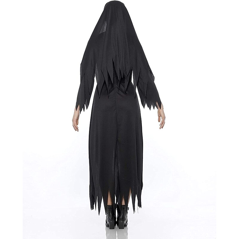 Nun Halloween Cosplay Costume Party Costume Outfits Scary Costume Adults' Women's Carnival Mardi Gras Performance Party Stage Easy Halloween Costumes Dress Up4