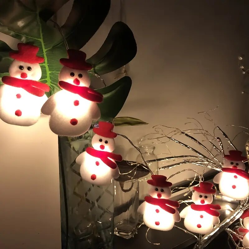 1PCS 4.95ft/1.5m 10 Lights LED Christmas Snowman String Lights Christmas Ornaments Decorations For Christmas Tree Festive Party4