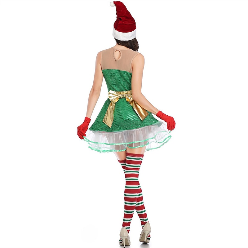 Elf Sexy Costumes Fancy Christmas Dress Cosplay Costumes Women's Christmas Cosplay Costume Adults Christmas Masquerade Christmas Party Dress Belt Hat3