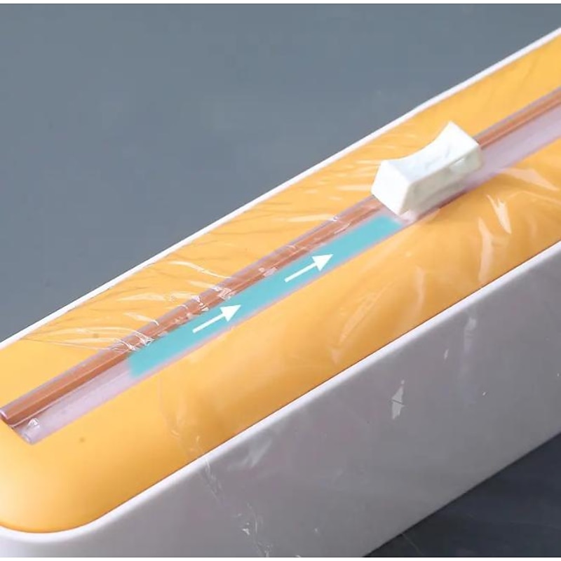 2 In 1 Plastic Wrap Dispenser Cling Film Dispenser Cutter Saran Wrap Dispenser Aluminum Foil Parchment Paper Injector Kitchen Tool3