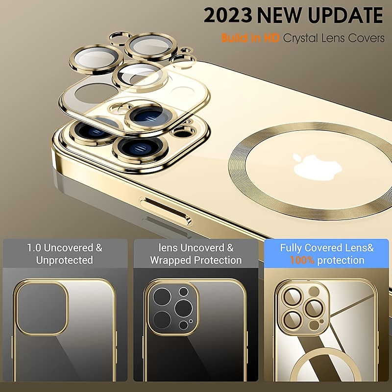 Phone Case For iPhone 15 14 Pro Max Plus 13 12 11 Pro Max iPhone 13 12 11 Pro Max SE X XR XS Max 8 7 Back Cover Translucent Camera Lens Protector Support Wireless Charging TPU3