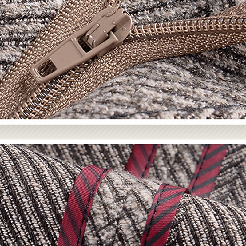 Men's Dress Pants Trousers Casual Pants Tweed Pants Front Pocket Straight Leg Plain Comfort Business Daily Holiday Fashion Chic & Modern Black Khaki4