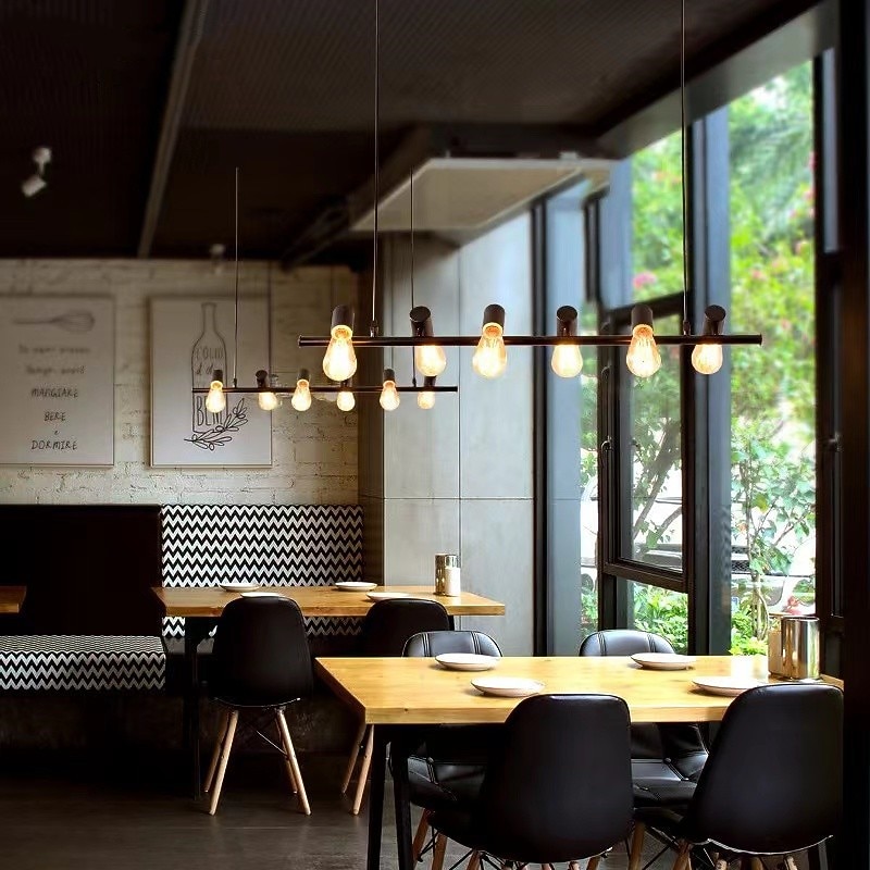 LED Pendant Light Line Design 100/120cm Metal Artistic Style Modern Chandelier Modern Simple Nordic Minimalist Light Luxury Restaurant Long Bar Table Dining Room 110-120V 220-240V2