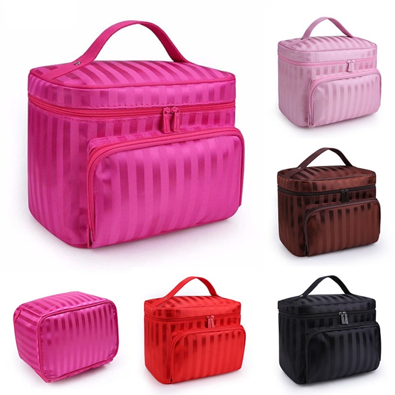 Cosmetic Bag With Top Handle, Fashion Zipper Makeup Bag, Cosmetic Organizer Travel Toiletry Bag