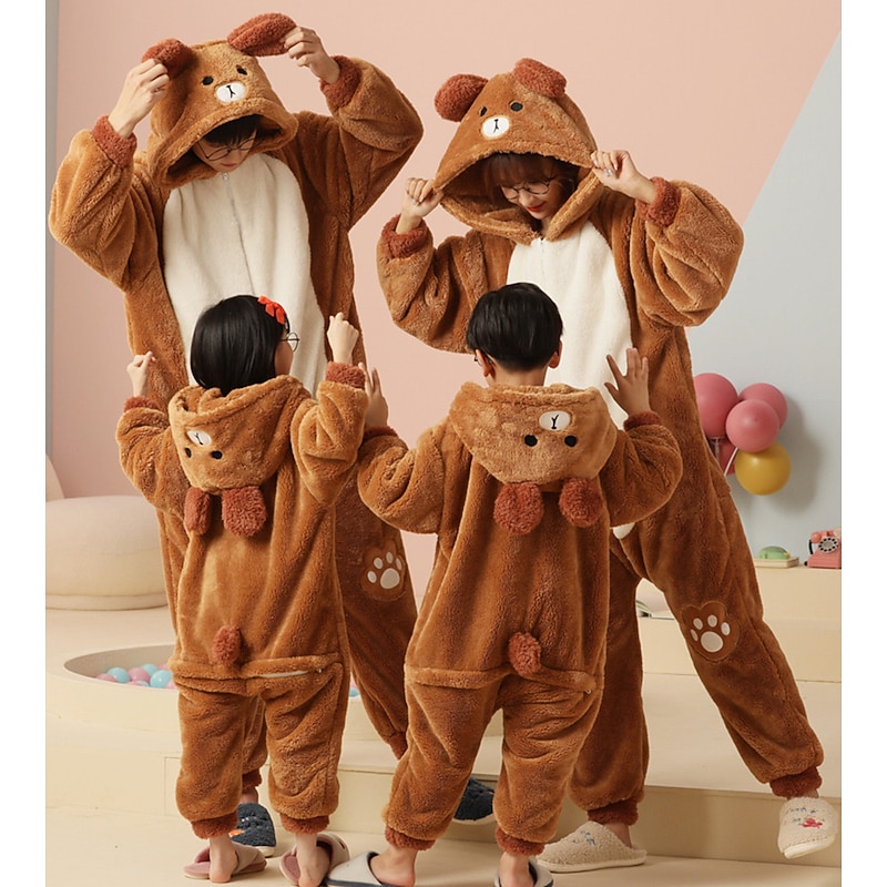 Teddy Bear Party Costume Costume Family Christmas Pajamas Kigurumi Pajamas Men's Women's Boys' Girls' One Piece Kid's Adults' Halloween Carnival Masquerade Party Party & Evening Onesie3
