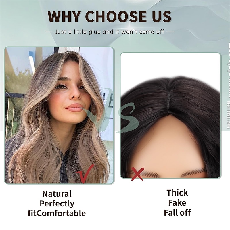 Long Dirty Blonde Wig for Women Ombre Wavy Blonde Wigs Synthetic 26 Inch Middle Part Curly Blonde Wig for Cosplay Party Use3