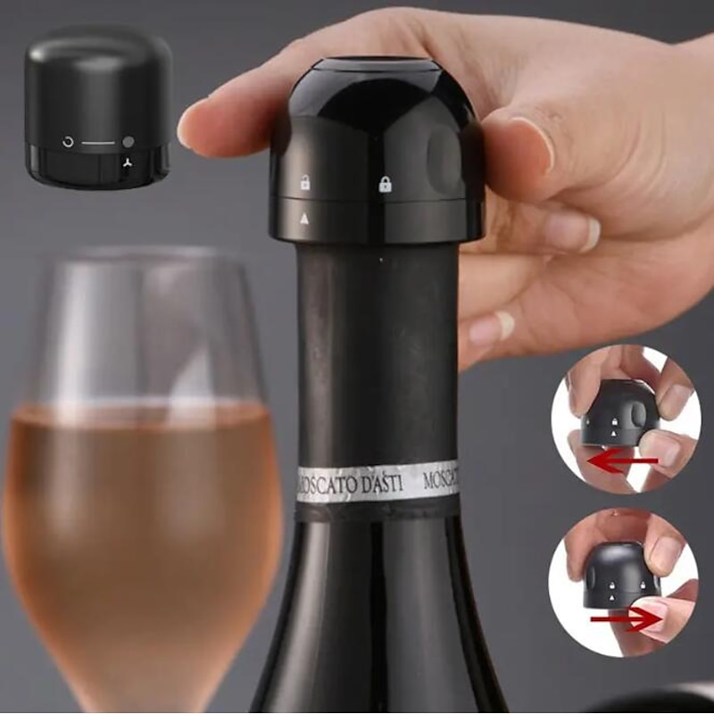 Silicone Sealed Wine, Beer, Champagne Stopper, Red Wine Bottle Cap Stopper, Silicone Sealed Champagne Bottle Stopper, Compact Preservation Wine Stopper, Bar Tools
