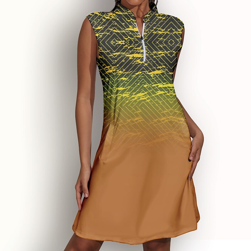 Women's Golf Dress Blue Sleeveless Sun Protection Tennis Outfit Ladies Golf Attire Clothes Outfits Wear Apparel2