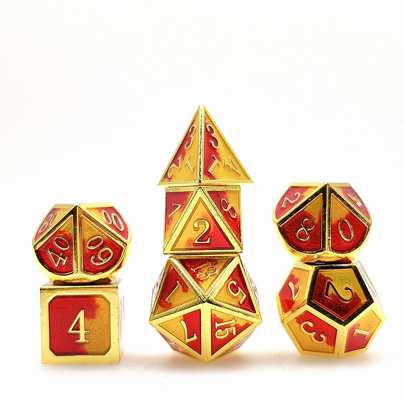 Metal Dice COC Running Group DND Dragon and Dungeon Polyhedron Seven Dice Set2