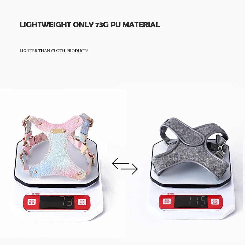 Anti Breakaway Cat Chest Strap With Engraved Lettering To Prevent Loss Colorful Cat Walking Rope Pet Traction Rope Small Dog2