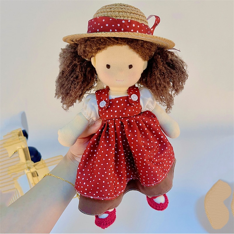 Waldorf Doll Handmade Pure Cotton Doll Changing Clothes Soft and Cute Plush Puppet Female Children's Toys