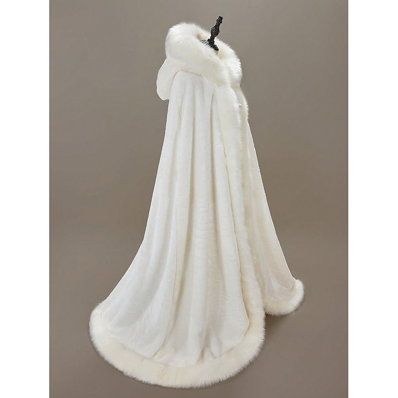 Faux Fur Wraps Shawls Women's Wrap Cape Elegant Keep Warm Sleeveless Terylene Wedding Wraps With Pure Color For Wedding Fall & Winter2