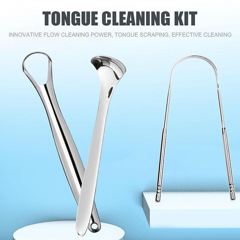 3pcs/set Stainless Steel Tongue Scraper Metal Tongue Cleaner Reusable & Eco-friendly Tongue Brush Fresh Breath4