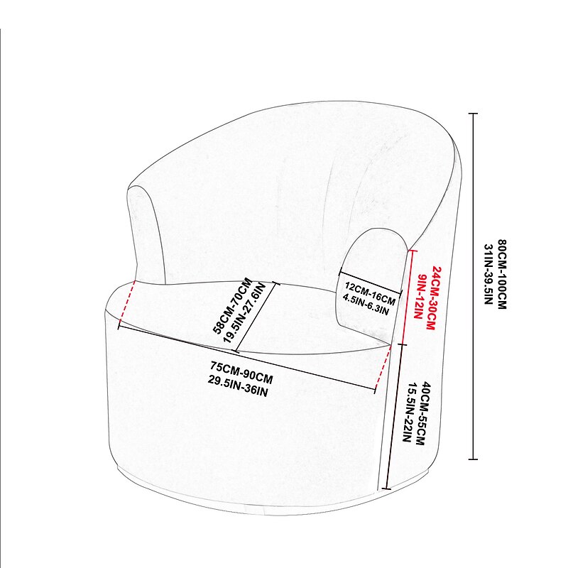 Stretch Velvet Swivel Chair Cover Casual Chair Slipcover Accent Modern Style Round Arm Chair Cover Furniture Protector Thicken Spandex Fabric Washable2