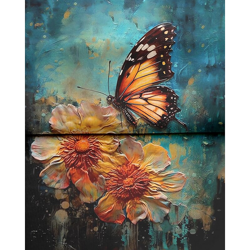 Women's T Shirt Basic Floral Butterfly Print Short Sleeve Regular Tops Round Neck Holiday Weekend Green3