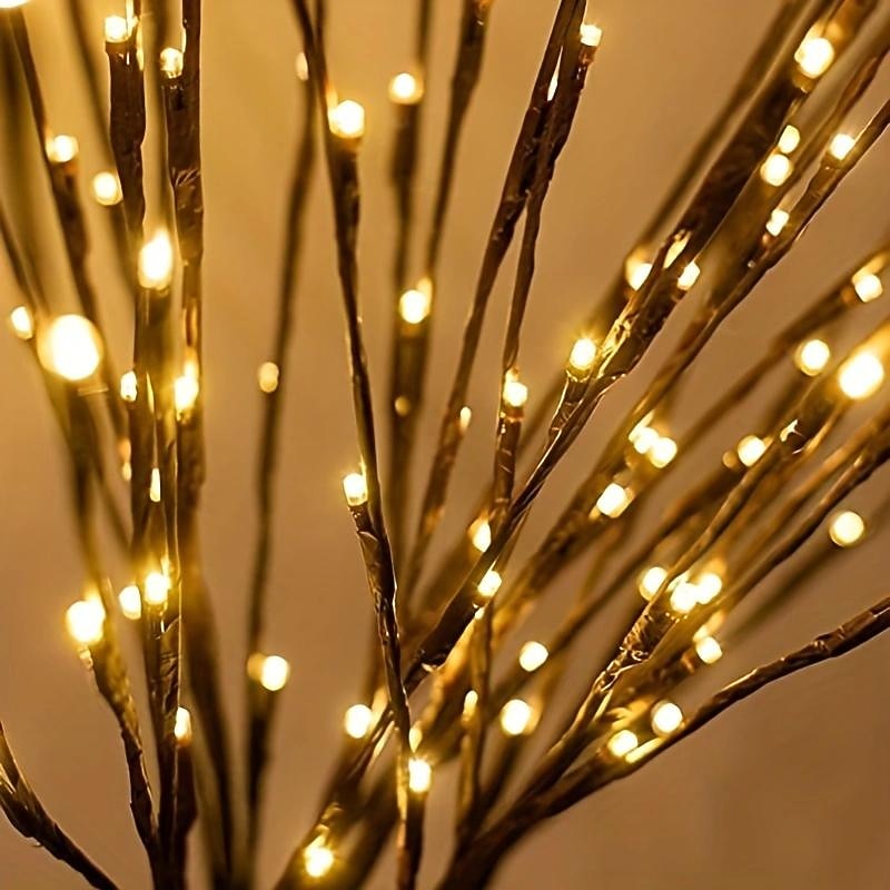 3 Pack 27" Brown Lighted Twig Branches Pathway Light 60 LED Battery Operated Warm White Bulbs for Outdoor and Indoor Holiday Christmas Family Wedding3