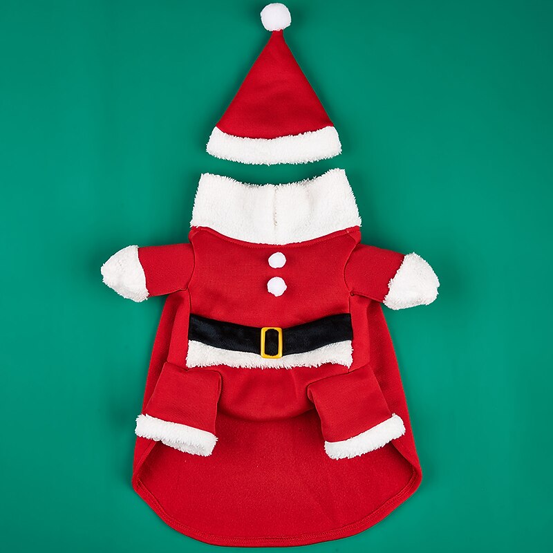 Santa Claus Transformation Outfit Cartoon Four Legged Clothes Soft Comfortable Cute Christmas4