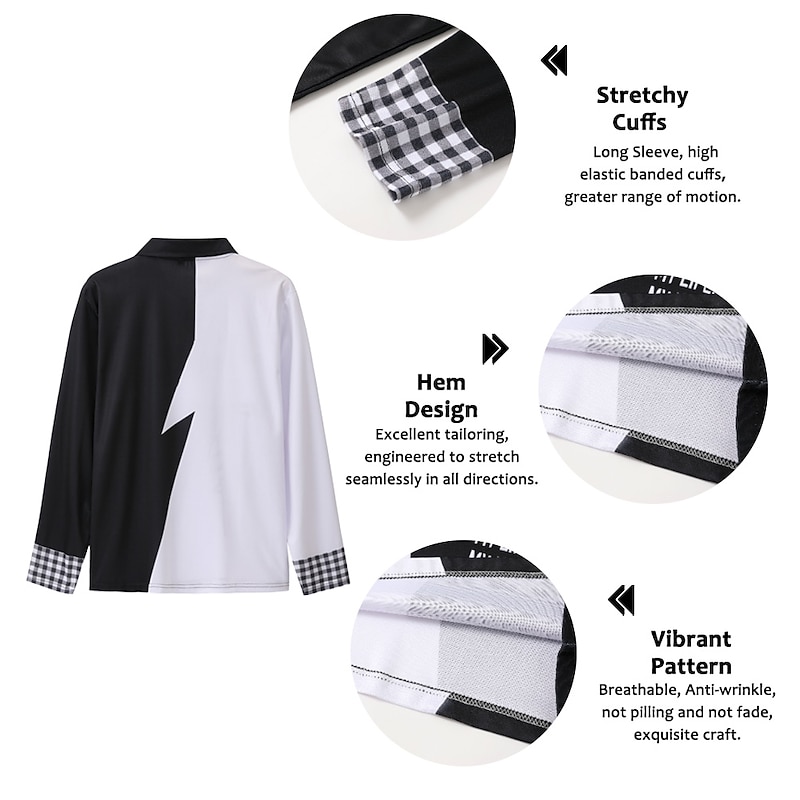 Men's Jesus Christian Hawaiian Polo Shirts Golf Shirt Long Sleeve Polo Shirts Collared Shirts Casual Beach Wear Vacation Wear Party Outfits 3D Print Buttons White Light Green Blue3