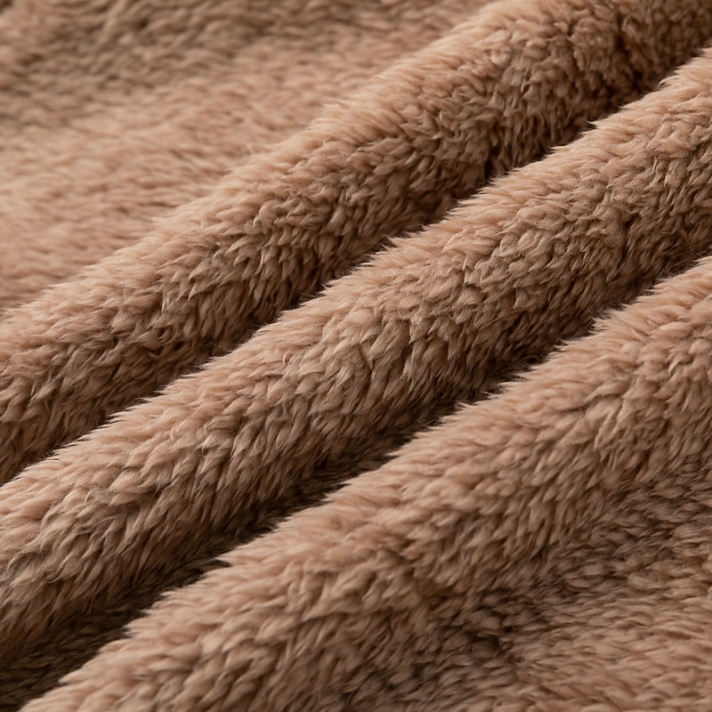 Women's Fleece Jacket Sherpa Jacket Teddy Coat Outdoor Street Daily Fall Winter Coat Regular Fit Windproof Warm Comtemporary Stylish Plush Jacket Long Sleeve Plain with Pockets Oversize Lotus Black4