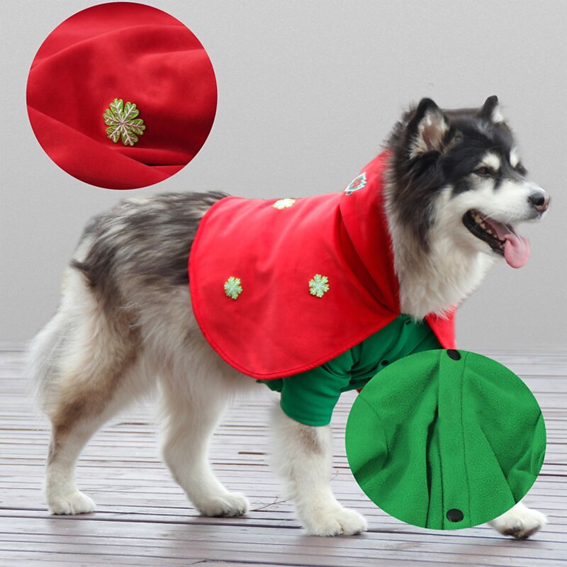 Dog Cat Cloak Christmas Outfit Cute Party Winter Breathable Soft Washable Comfortable Christmas Festival Dog Clothing for Bichon Frise Pomeranian Baby Pet Papillon Small2