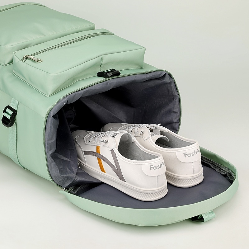 Unisex Large-Capacity Travel Backpack Duffel Bag with Shoe Compartment and Shoulder Strap, Multi-Carry Waterproof Sports Gym Bag for Students, Commuters, Weekend Trips, and Fitness Use4