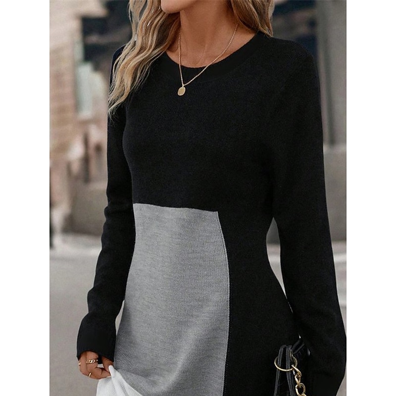 Women's Sweatshirt Dress Mini Dress Casual Dress Warm Active Outdoor Party Street Crew Neck Print Geometric Color Block Regular Fit Black Pink Red S M L XL XXL2
