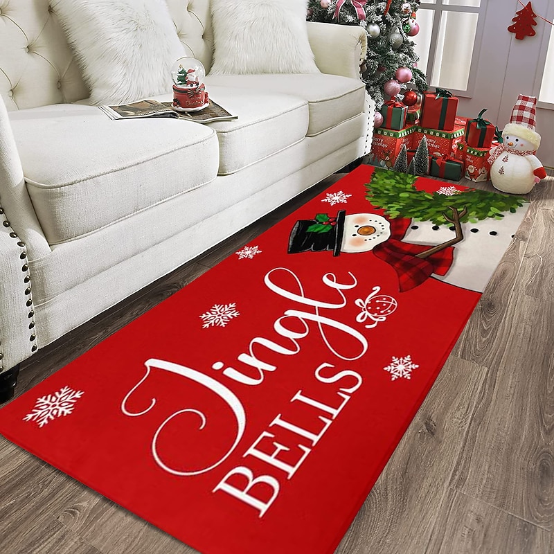 Christmas Decorations Tree Area Rug Non Slip Xmas Floor Mat Bedside Livingroom Bedroom Indoor Outdoor3
