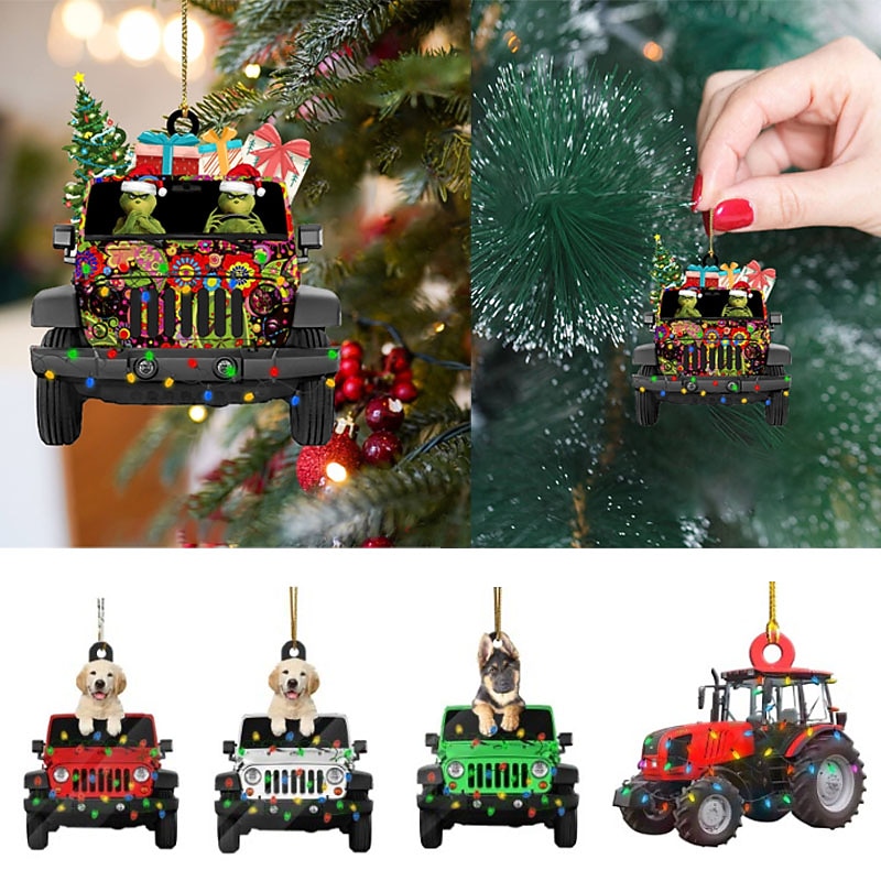Christmas Ornament Gift for Racing, 2D Car Christmas Ornament with Custom Name, Ornament Gifts, Truck Ornament, Truck Christmas Ornament, Car Decor Hanging Gifts