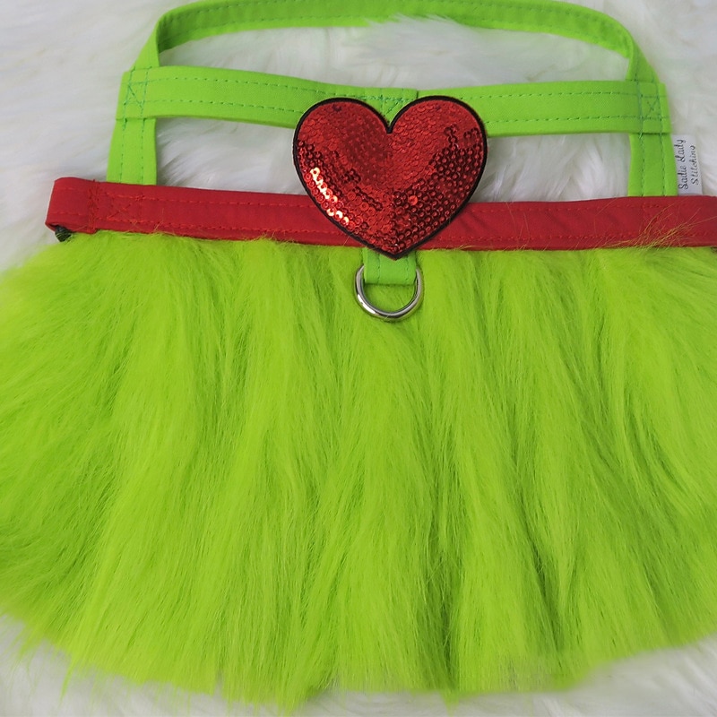 Small big Dog Christmas pet products Clothes cat cotton-padded clothing Funny green hairy strange Green Monster2