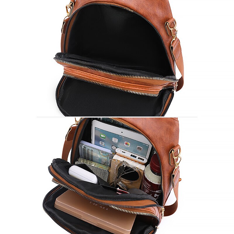 Women's Large Capacity Faux Leather Backpack – Multi-Carry Design with Adjustable Straps for Everyday, Travel, and Casual Use4