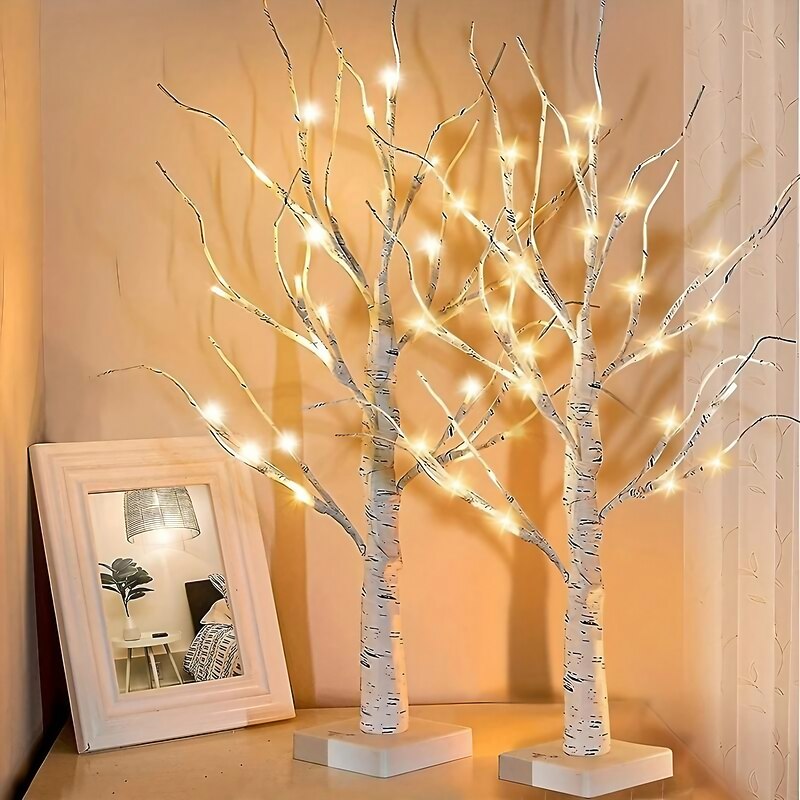 LED Birch Tree Lights, Simulated Decorative Table Lamps for Christmas, Home and Event Decor