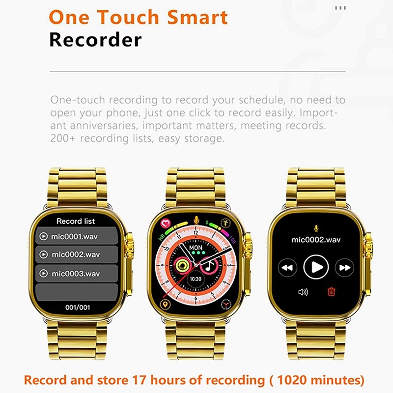 M9 Ultra Max Smart Watch 2.1 inch Smartwatch Fitness Running Watch Bluetooth Pedometer Call Reminder Fitness Tracker Compatible with Android iOS Women Men Long Standby Hands-Free Calls Waterproof IP683
