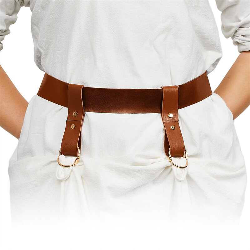 Viking Tool Belt Hoop Medieval LARP Carnival Halloween Costume PU Leather For Unisex4