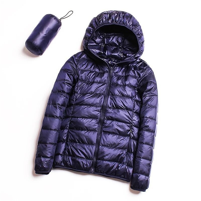 Women's Parka Warm Breathable Zipper Pocket Modern Outdoor Casual Minimalism Plain Street Daily Going out Walking Zipper Hoodie Regular Fit Long Sleeve Outerwear Navy Black Pink Fall Winter3